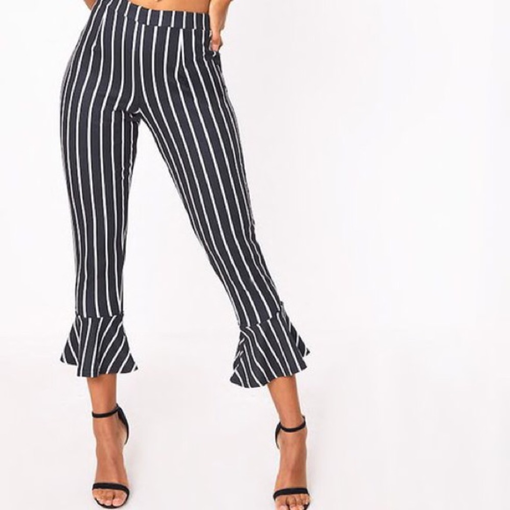 striped flare pants